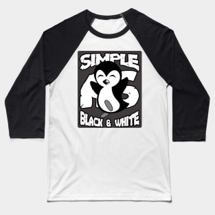 Simple As Black and White - Penguin Lover Baseball T-Shirt